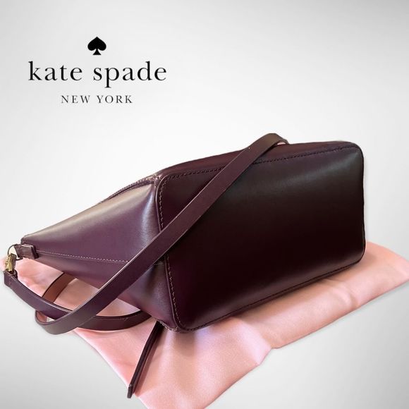 New Kate Spade Turner Road Small Loryn Satchel Crossbody Deep Plum & Pink $348 - Picture 11 of 16